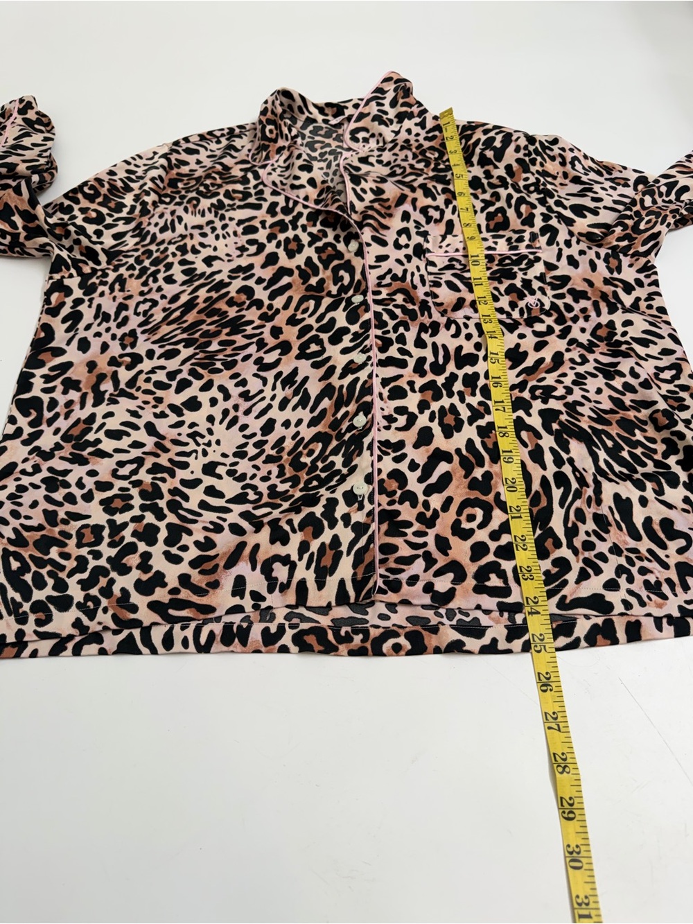 Victoria's Secret Pink Leopard Print Pajama Set Women's Large - Picture 12 of 13